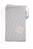 Aqua chevron dohar summer blanket in individual drawstring bag for baby gifts by Feroza Designs
