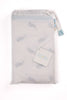 Aqua Bird print dohar (summer blanket) in individual drawstring bag for baby gift by Feroza Designs