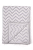 Grey chevron hand block printed baby dohar (summer blanket) in Grey chevron print by Feroza Designs