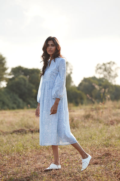 The perfect summer dress , hand block printed by Feroza Designs in 100% cotton