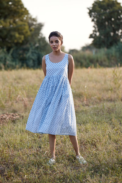 The perfect summer dress , hand block printed by Feroza Designs in 100% cotton