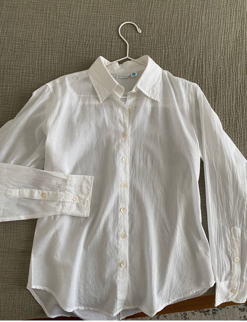 Nina Button Down Shirt - Solid White